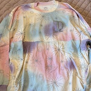 Disney Pastel Tie-Dye Starburst Long Sleeve Top - Pink, Blue, Purple, Cream